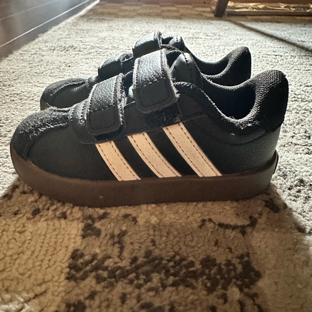 Adidas Kids Black and White Sneakers